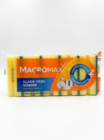 Macromax Klasik Yeşil Sünger 5'Li Paket