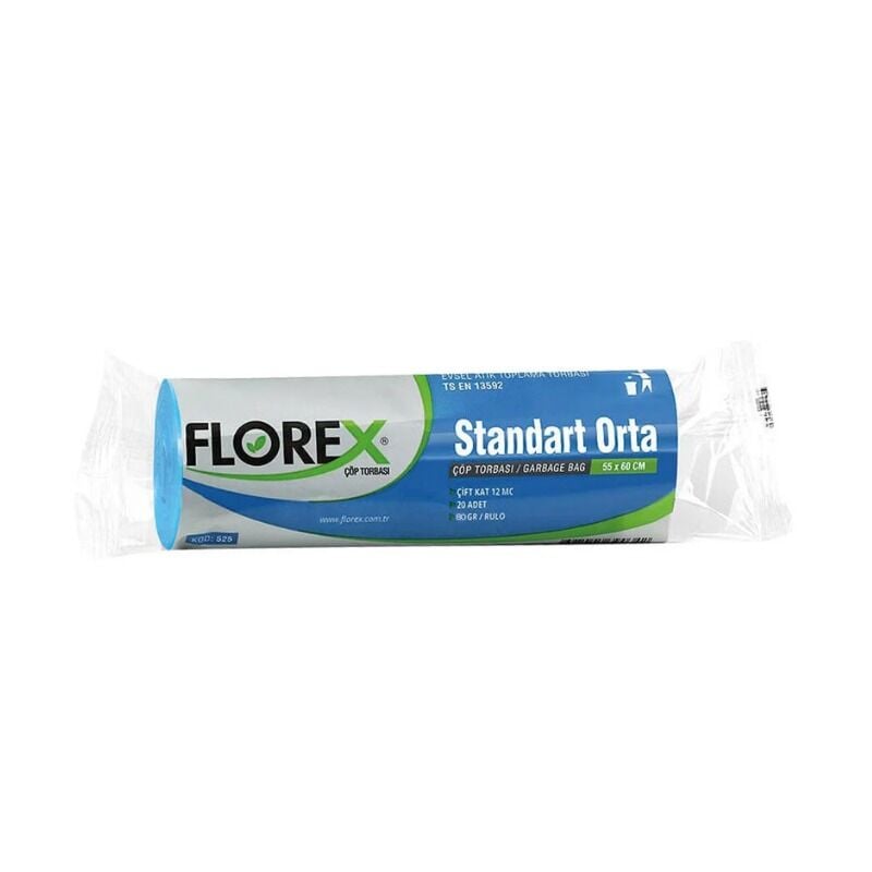 Florex Endüstriyel 55x60  80 Gr 13 Mic Mavi Çöp Torbası