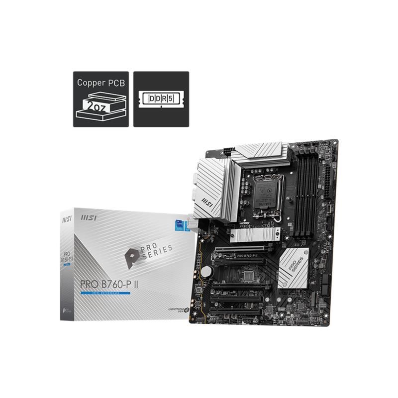 MSI PRO B760-P II 7200MHZ 1XHDMI 1XDP 2XM.2 USB 3.2 ATX 1700P (12. / 13. VE 14. NESİL İŞLEMCİ UYUMLU)