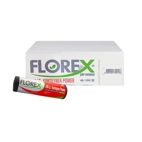 Florex Power Konteyner Çöp Poşeti 120 x 150 240 Lt 10'Lu Koli Kod:550