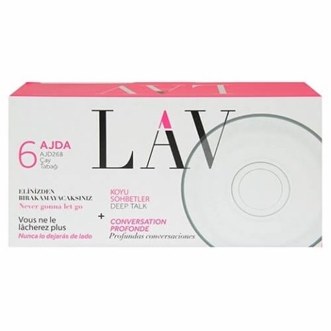 Lav LV-AJD268F Ajda Çay Tabağı 6'lı Paket