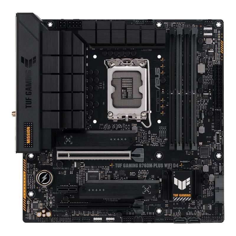 ASUS TUF GAMING B760M-PLUS WIFI D4 DDR4 5333MHZ 1XHDMI 1XDP 2XM.2 USB 3.2 MATX 1700P (13. VE 12.NESİL İŞLEMCİ UYUMLU)