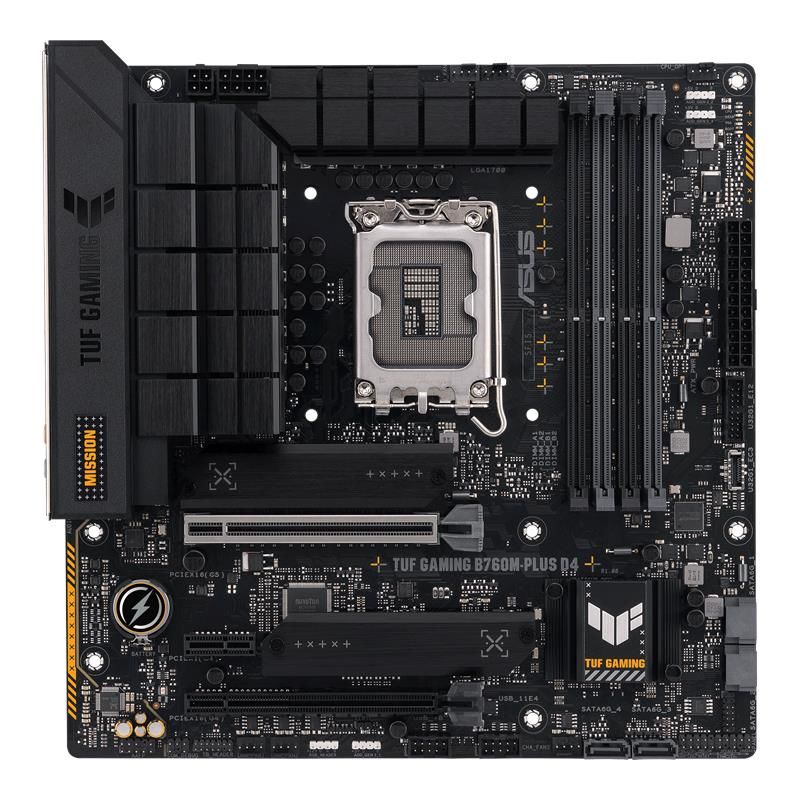 ASUS TUF GAMING B760M-PLUS D4 DDR4 5333MHZ 1XHDMI 1XDP 2XM.2 USB 3.2 MATX 1700P (13. VE 12.NESİL İŞLEMCİ UYUMLU)