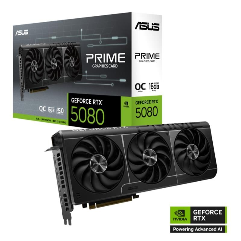 ASUS GEFORCE PRIME-RTX5080-O16G 16GB GDDR7 256BIT 1XHDMI 3XDP EKRAN KARTI