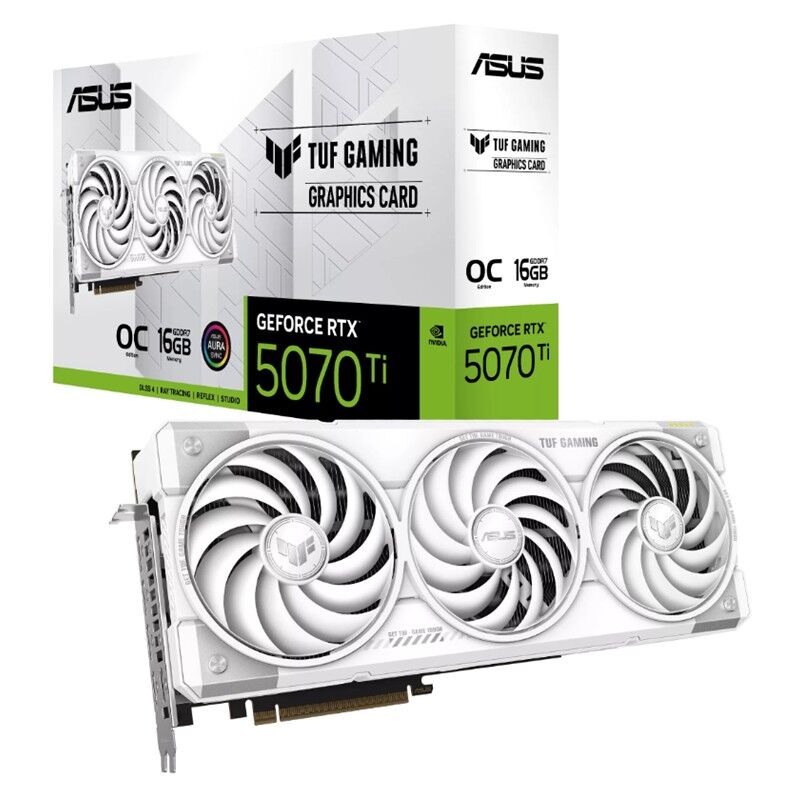 ASUS GEFORCE TUF-RTX5070TI-O16G-WHITE-GAMING 16GB GDDR7 256BIT 2XHDMI 3XDP EKRAN KARTI