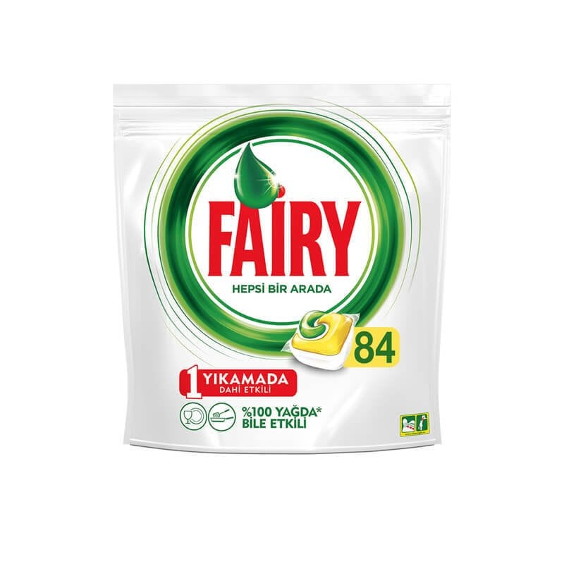 Fairy Hepsi Bir Arada 84 Yıkama Bulaşık Makinesi Deterjanı Kapsülü Limon Kokulu