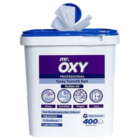Mr. Oxy Profesyonel Yüzey Temizlik Mendili 400'Lü Kova
