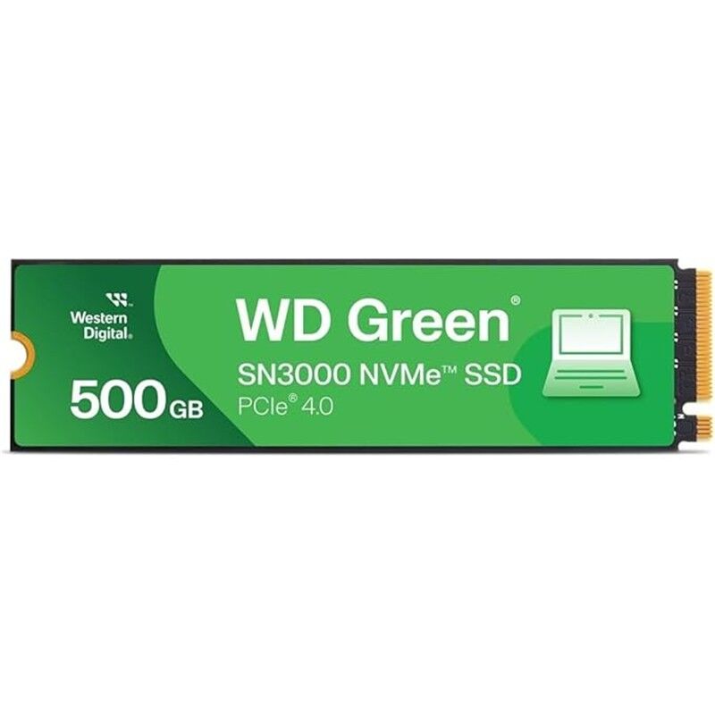 500 GB WD GREEN SN3000 PCI-4.0 5000MB/S 4000MB/S M2 SSD WDS500G4G0E