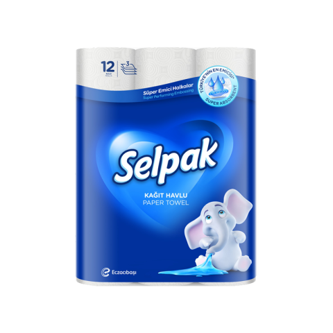 Selpak Süper Emici Rulo Kağıt Havlu 3 Katlı 12'li Paket