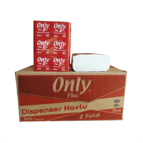 Only Plus Z Katlı Dispenser Havlu 200'lü 12 Paket