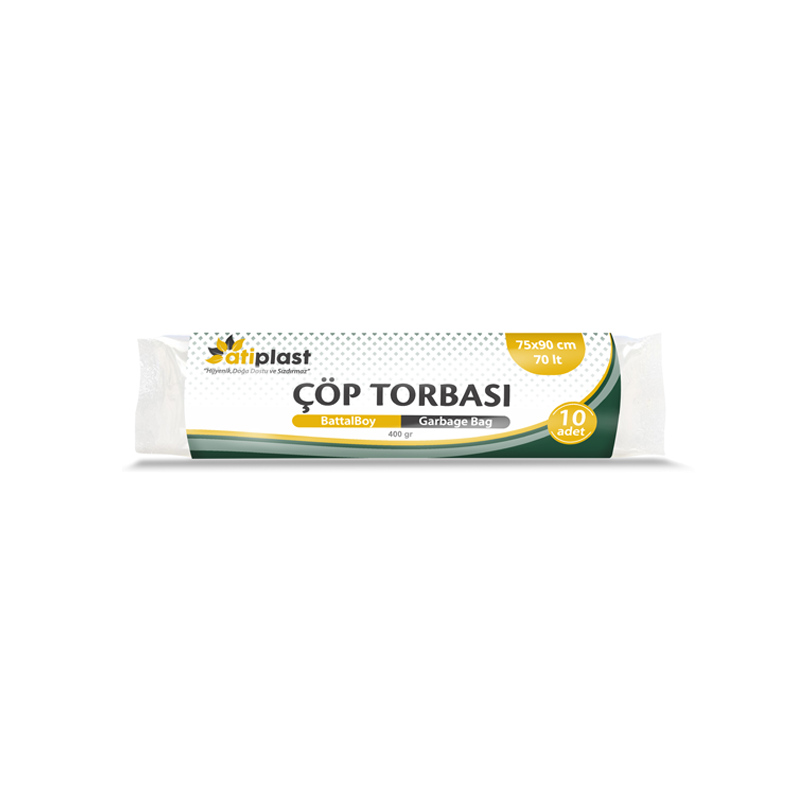 Atiplast Endüstriyel Çöp Torbası Battal Boy 75 x 90 Siyah 300 Gr