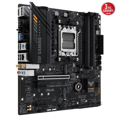 ASUS TUF GAMING A620M-PLUS WIFI DDR5 6400MHZ 1XHDMI 2XDP 2XM.2 USB 3.2 MATX AM5 (AMD AM5 7000 SERİSİ İLE UYUMLU )
