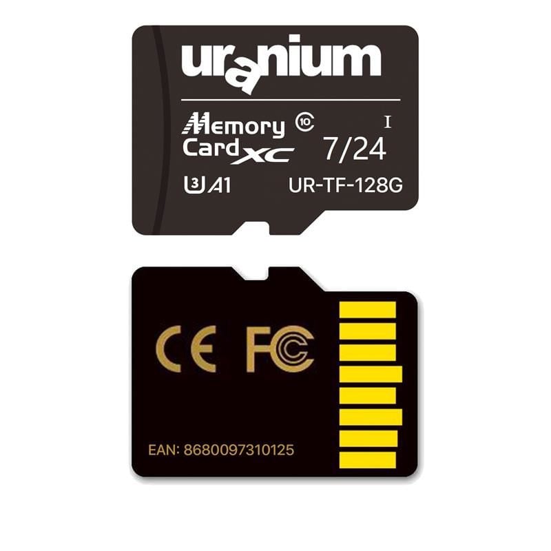 128 GB URANIUM UR-TF-128G MICRO SD CARD 7/24 SURVEILLANCE 90/50MBS HAFIZA KARTI (3 YIL GARANTİ)
