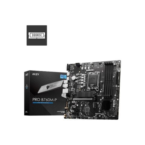 MSI PRO B760M-P DDR5 6800MHZ 1XVGA 1XHDMI 1XDP 2XM.2 USB 3.2 MATX 1700P (13. VE 12.NESİL İŞLEMCİ UYUMLU)