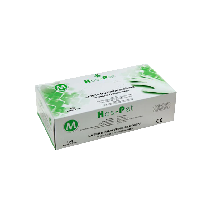 Haspet Latex Muayene Eldiveni Pudrasız Medium 100'lü Paket