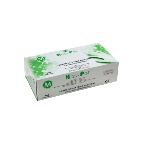 Haspet Latex Muayene Eldiveni Pudrasız Medium 100'lü Paket