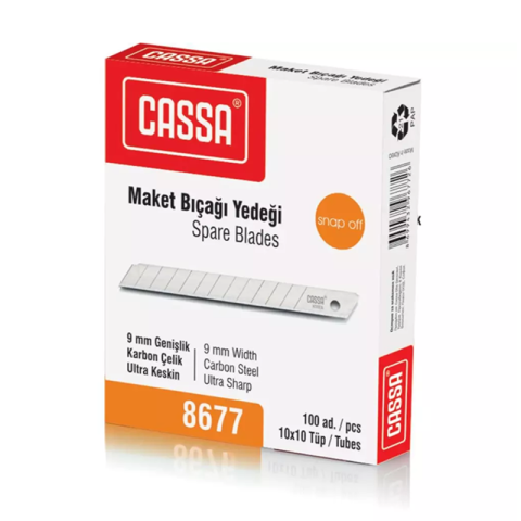 Cassa 8677 Maket Bıçağı Yedeği 10'lu 9 mm