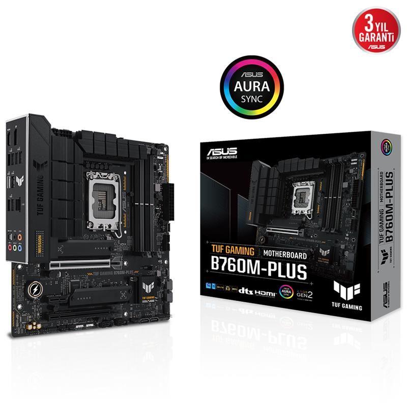 ASUS TUF GAMING B760M-PLUS DDR5 7200MHZ 1XHDMI 1XDP 2XM.2 MATX (13. VE 12.NESİL İŞLEMCİ UYUMLU)