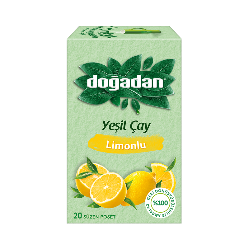 Doğadan Bitki Yeşil Çay Limonlu 20'li Paket