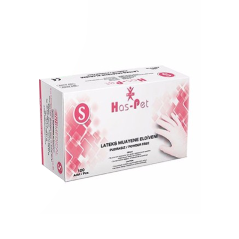 Haspet Latex Muayene Eldiveni Pudrasız Small 100'lü Paket