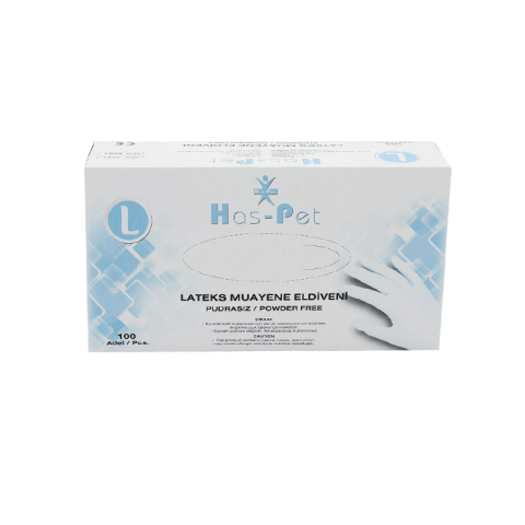 Haspet Latex Muayene Eldiveni Pudrasız Large 100'lü Paket