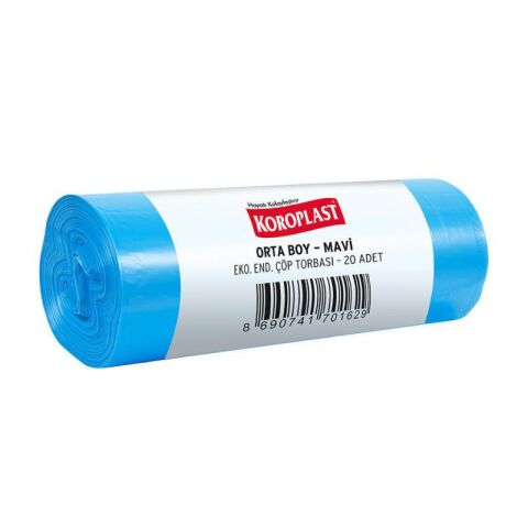 Koroplast Çöp Torbası Orta Boy 55 cm x 60 cm Mavi
