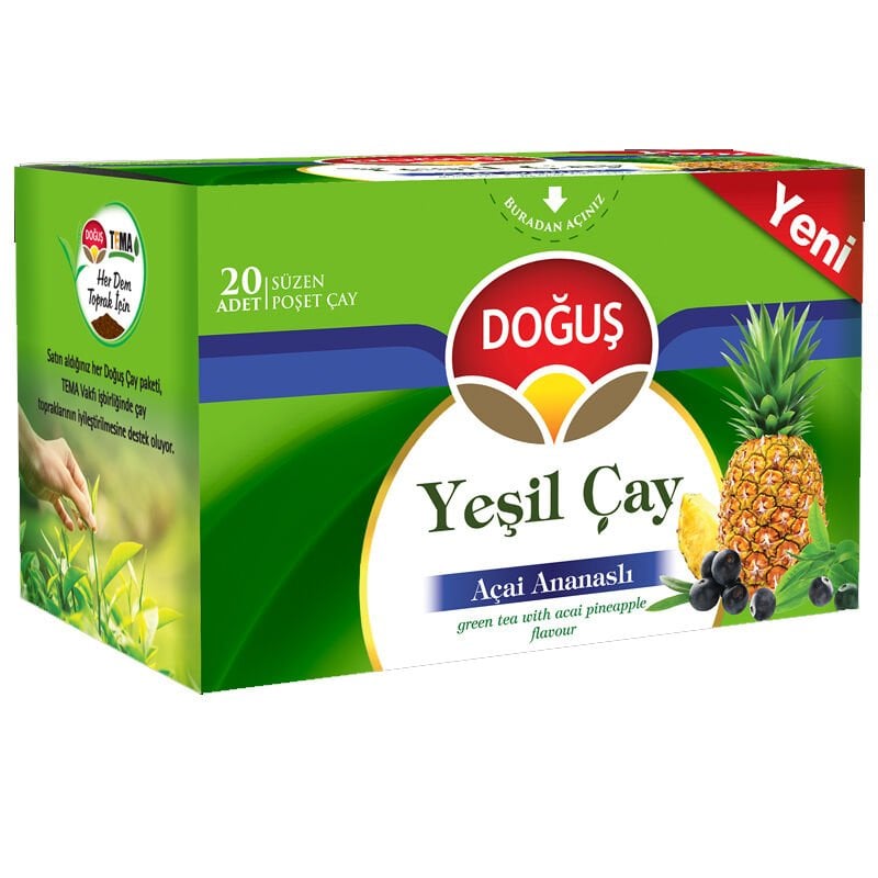 Doğuş Bitki Yeşil Çay Ananas Açaili 20'li Paket