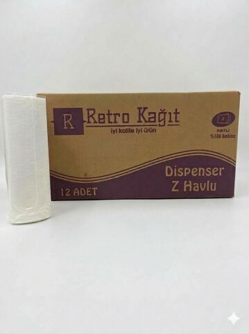 Retro Z Katlı Dispenser Havlu 200'Lü 12'Li Paket