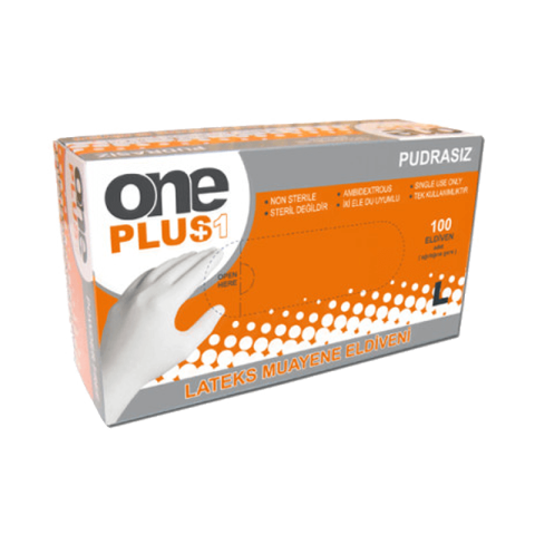 One Plus Lateks Muayene Eldiveni Pudrasız Large 100'lü Paket