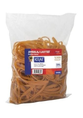 Kraf 940G %100 Kauçuk Geniş Ambalaj Lastiği 500 Gr