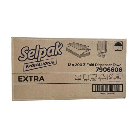 Selpak Extra Z Katlı Havlu 200'Lü 12'Li Paket