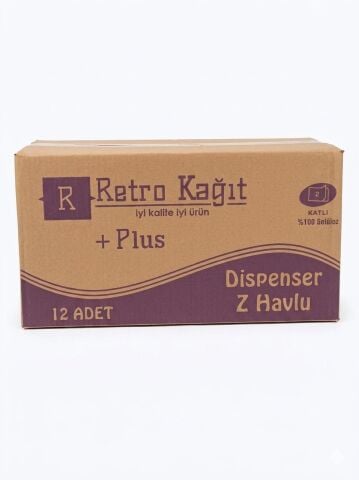 Retro Plus Z Katlı Dispenser Havlu 200'Lü 12'Li Paket