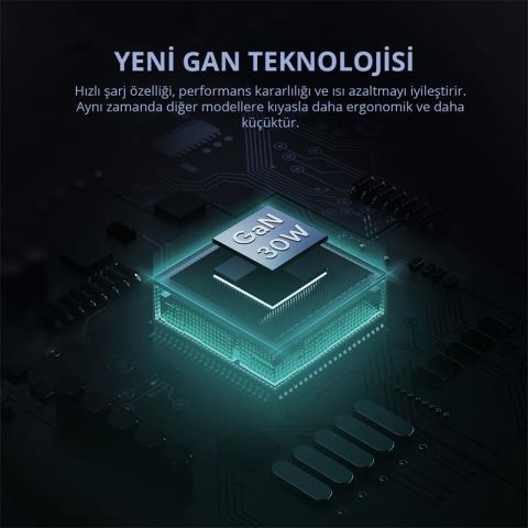 AUKEY PA-B1L-BK 30W OMNİA II MİNİ GAN TYPE-C PD ŞARJ ADAPTÖRÜ