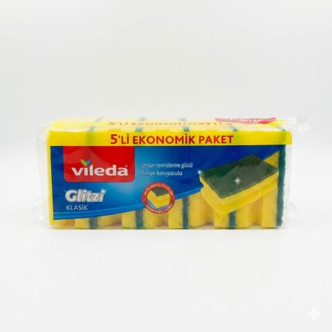 Vileda Oluklu Bulaşık Süngeri 5'li Paket