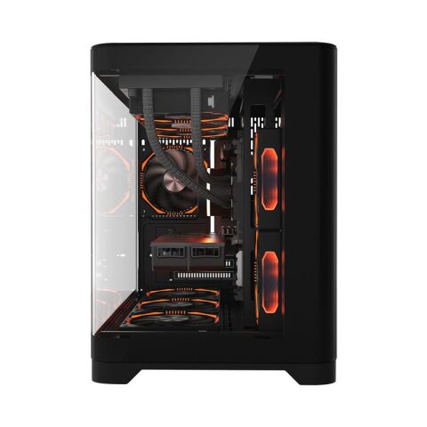 1ST PLAYER UVIEW UV6 SİYAH 750W 80+ SILVER ATX 3.1 ARGB 3X12CM FAN PANORAMİK TEMPERLİ CAM USB 3.0 M-