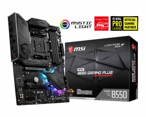 MSI MPG B550 GAMING PLUS DDR4 4400MHZ 1XHDMI 1XDP 2XM.2 USB 3.2 ATX AM4 (AMD 5000/4000G/3000 SERİLERİ İLE UYUMLU)