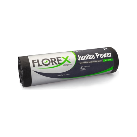 Florex Power Endüstriyel Çöp Torbası Jumbo Boy 80 x 110 Siyah 1000 Gr