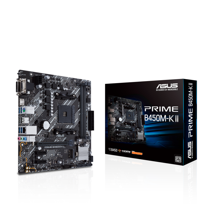 ASUS PRIME B450M-K II DDR4 4400MHZ VGA HDMI DVI M.2 USB 3.2 MATX AM4