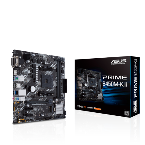 ASUS PRIME B450M-K II DDR4 4400MHZ VGA HDMI DVI M.2 USB 3.2 MATX AM4
