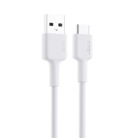 AUKEY CB-CD30-WH NAYLON ÖRGÜLÜ USB-A TYPE-C ŞARJ KABLOSU 0.9M