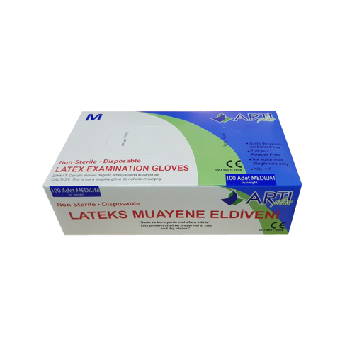 Artıplus Latex Muayene Eldiveni Pudrasız Medium 100'lü Paket