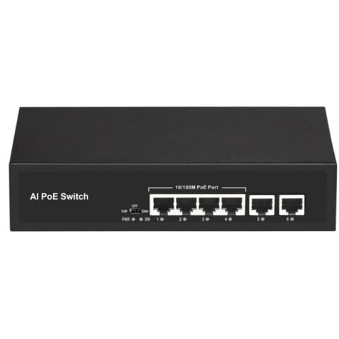 URANIUM POE-4020-55W 4 PORT 10/100 + 2 PORT 10/100 RJ45 UPLINK POE SWITCH (REALTEK CHIPSET)