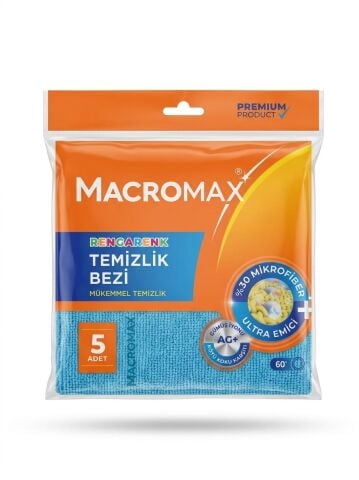 Macromax Rengarek Temizlik Bezi 5'Li Paket