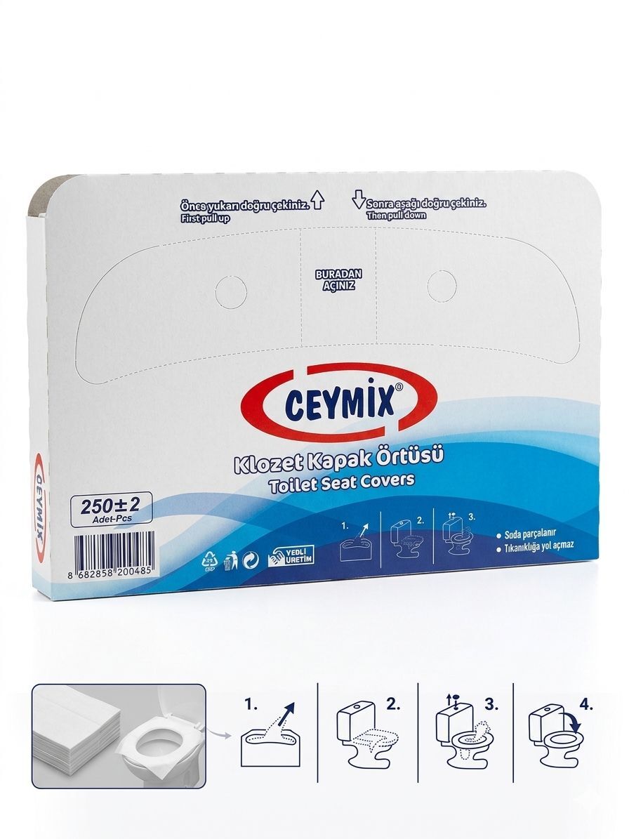 Ceymop Klozet Kapak Örtüsü 250'li Paket