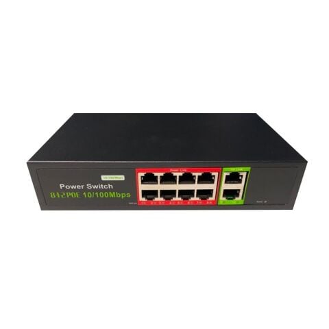 URANIUM POE-8002-96W 8 PORT 10/100 + 2 PORT 10/100 RJ45 UPLINK WATCH-DOG POE SWITCH (REALTEK CHIPSET