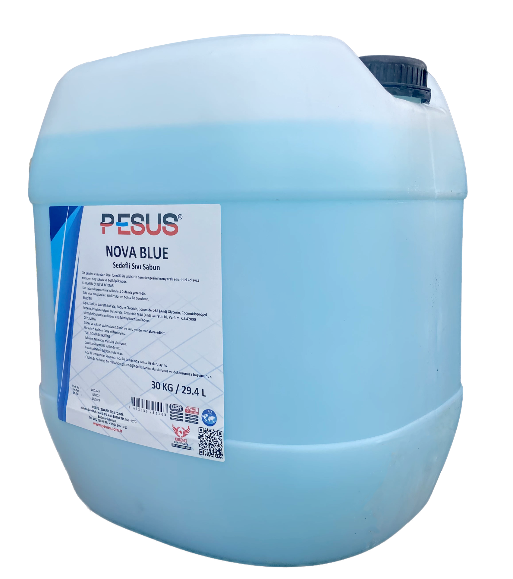 Pesus Nova Blue Sedefli Sıvı El Sabunu 30 Kg
