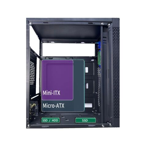 AZTECH AZTB02600 TITAN 600W SİYAH USB 2.0 MİCRO ATX KASA