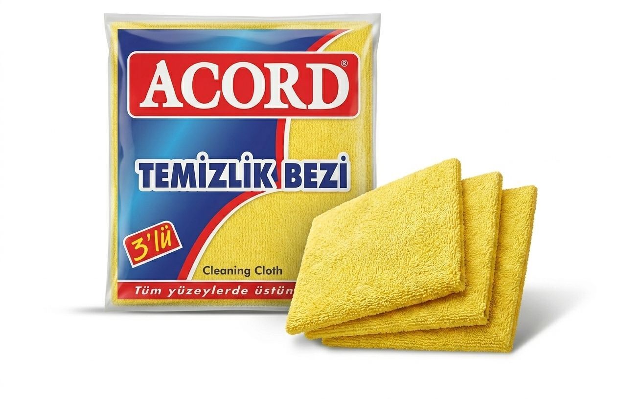 Acord Sarı Temizlik Bezi 3'Lü Paket