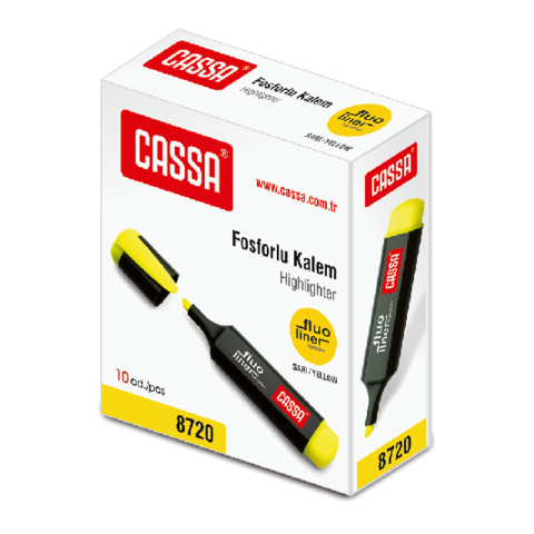 Cassa 8720 Fluo Liner Fosforlu Kalem Sarı