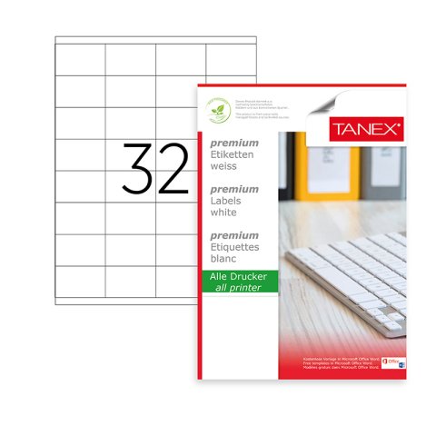 Tanex TW-2032 52,5x35 mm Laser Etiket 100'lü Paket